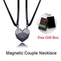 2Pcs Magnetic Couple Necklace Lovers Heart Distance Paired Pendant Projection Necklaces For Women Jewelry Valentine's Day Gift