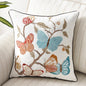 Butterfly Cushion Cover 45x45cm Flowers Country Style Pillow Cover Cotton Embroidery Suqare Home decoration for Living Room