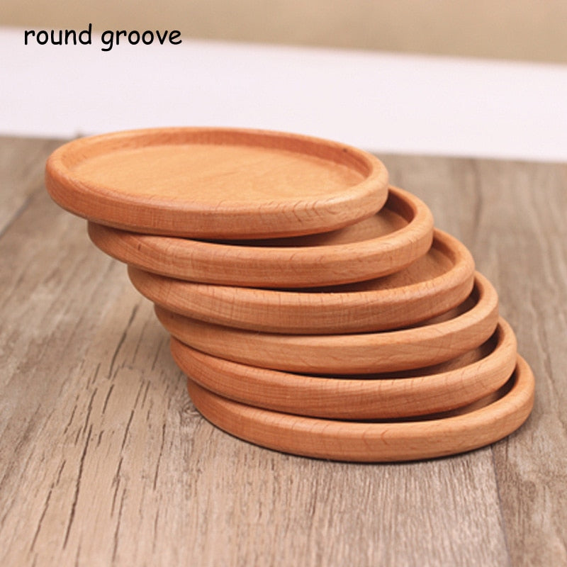 Tea Coffee Cup Pad Placemats Decor Walnut Wooden Coasters Durable Heat Resistant Square Round Drink Mat 1 Pcs Bowl Teapot