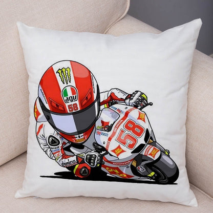 Super Soft Plush Cartoon Sport Motorcycle Pillow