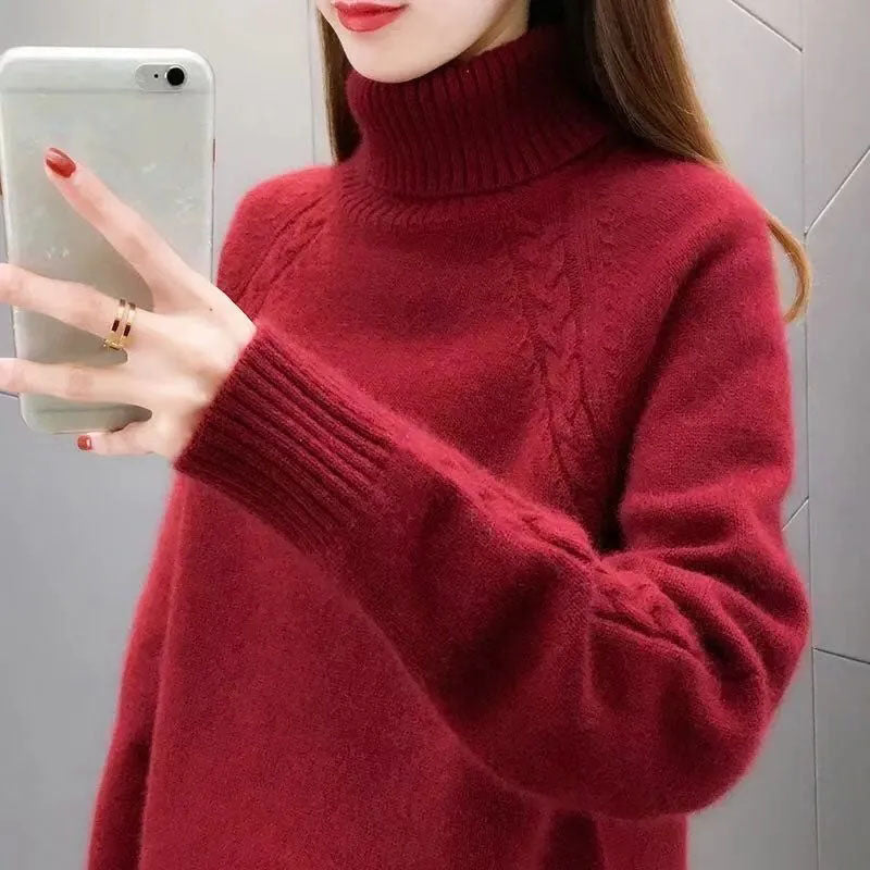 Velvet Knitwear Sweater Pure Color Korean Fluffy