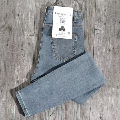 Neue Frauen Jeans 2023 Herbst Elastische Bleistift Hosen Hohe Taille Damen Enge Kleidung Slim Fit Beiläufige Dünne Denim Hosen Frauen