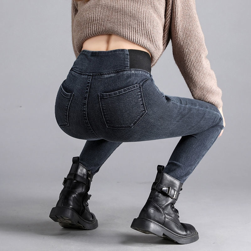 Jeans Oversize 26-38 Skinny Denim Pants women High Waist Slim Jean Vintage Wash Pencil Stretch Vaqueros Leggings pantalones