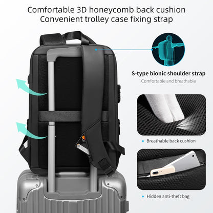Fenruien Brand Laptop Backpack Anti-theft Waterproof School Backpacks USB Charging Men Business Travel Bag Rucksack New Design