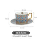 Moroccan Style Luxury Coffee Cup and Saucer Set with Gold Handle for Special Coffee Cappuccino Ceramic Tea Cup 250ml