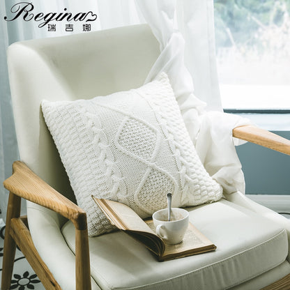 Super Soft Cushion Cover 45*45 Cozy Twist Delicate Knitted Bed Pillow Case Nordic Home Decorative Sofa Throw Pillow Cover