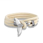 Fashion Whale Tail Anchor Bracelets Men Multilayer Charm