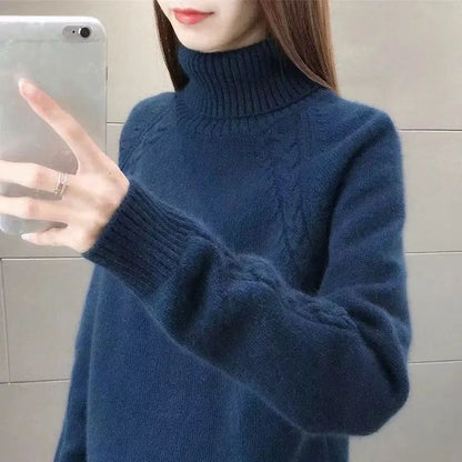 Velvet Knitwear Sweater Pure Color Korean Fluffy