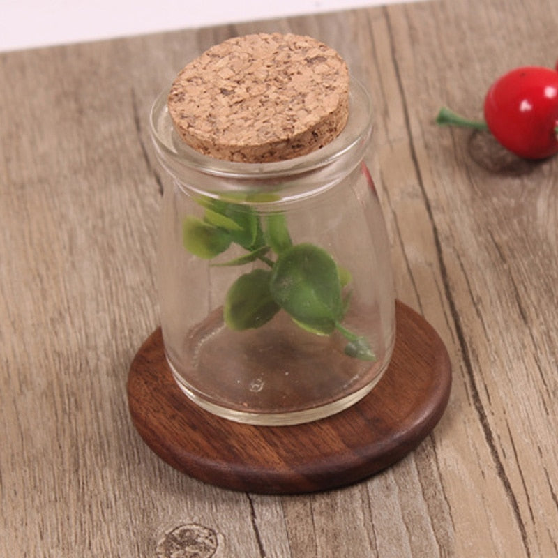 Tea Coffee Cup Pad Placemats Decor Walnut Wooden Coasters Durable Heat Resistant Square Round Drink Mat 1 Pcs Bowl Teapot