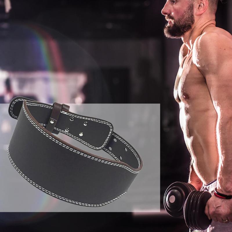 Leather Weight Lifting Belt Gym Fitness Dumbbell Barbell Powerlifting