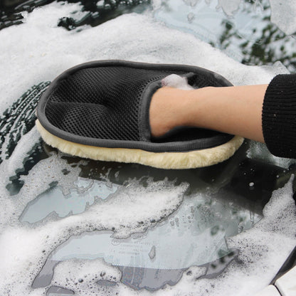 Car Styling Wool Soft Car Washing Gloves Cleaning