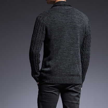 New Fashion Brand Sweater Man Cardigan Thick Slim Fit Jumper Knitwear High Quality