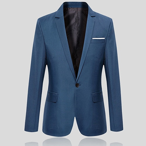 Men Blazer Slim Autumn Suit Blazer Business Formal Party