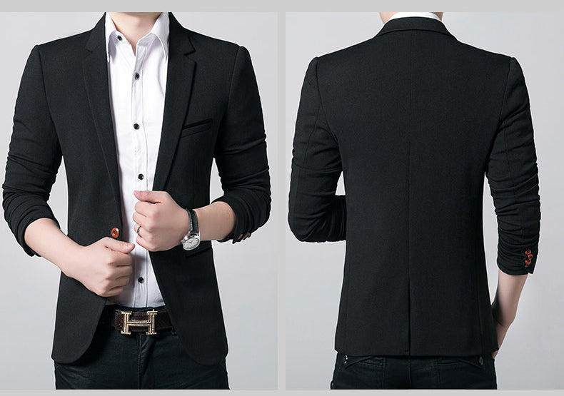 Brand Mens Casual Blazer Autumn Spring Fashion Slim Suit Jacket