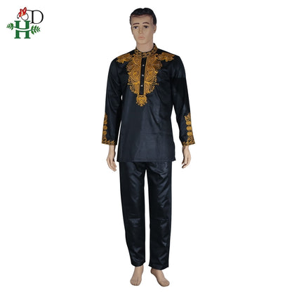 Dashiki Mens Top Hose 2 Stück Outfit Set Afrikanische