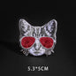Fine Wolf Leopard Spider Web Patches Black Animal Poker Rose Wolf Cat Appliques Iron On Bullet Tooth Clothes Jeans Badge