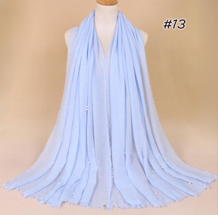 Plain Pleated Cotton Maxi Muslim Hijab Wrap