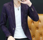 Men's casual collar collar blazer youth handsome trend Slim print blazer