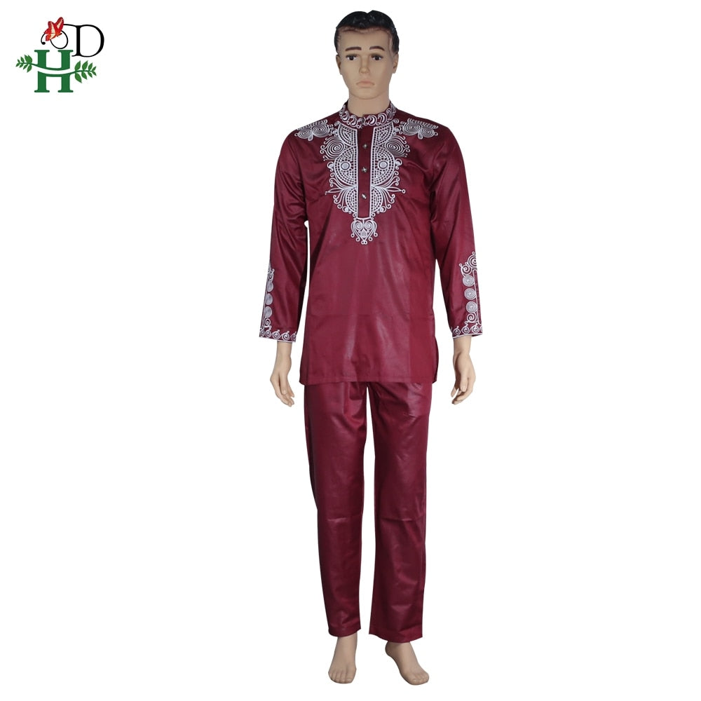 Dashiki Mens Top Pant 2 Piece Outfit Set African