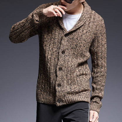 New Fashion Brand Sweater Man Cardigan Thick Slim Fit Jumper Knitwear High Quality