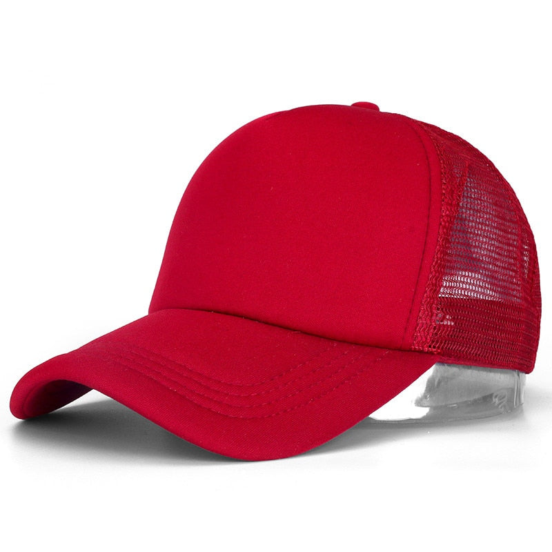 1 PCS Unisex Cap Casual Plain Mesh Baseball Cap Adjustable Snapback