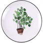 8 inch Green Plants Ceramic Plate Porcelain Beef Dishes Dessert Dish Fruit Plate Cake Tray Food Tableware Gift 1 pc