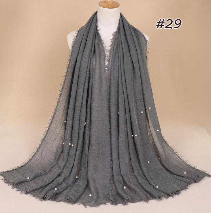 Plain Pleated Cotton Maxi Muslim Hijab Wrap