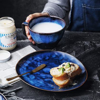 One person european-style creative western breakfast tableware set household ceramic plate milk cup oatmeal shots