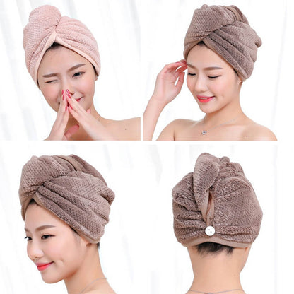 23*60cm 1 Pc Quick Dry Towels Microfiber Fabric Dry Hair Hat Shower Cap Lady Turban Bath Towel Absorbent