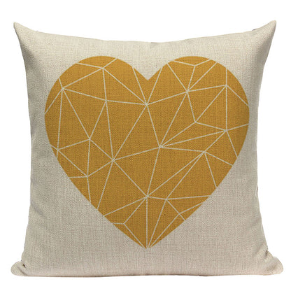Yellow Heart Throw Pillow Covers Nordic Geometric Cushion Cover Graph Custom Decoration Home Deer Pillow Case For Pillows Cojin