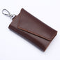 Genuine Leather Keychain Men Women Key Holder Organizer Pouch Cow Split Car Key Wallet Housekeeper Key Case Mini Card Bag