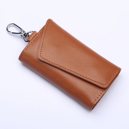 Genuine Leather Keychain Men Women Key Holder Organizer Pouch Cow Split Car Key Wallet Housekeeper Key Case Mini Card Bag