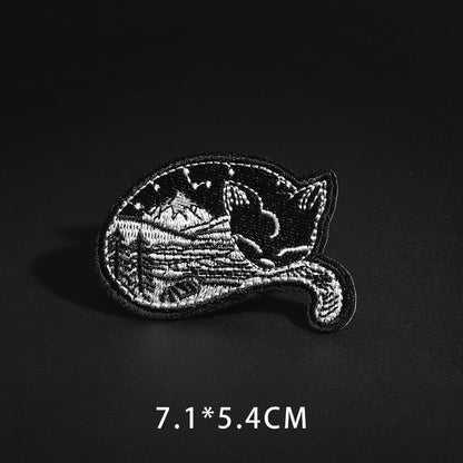 Fine Wolf Leopard Spider Web Patches Black Animal Poker Rose Wolf Cat Appliques Iron On Bullet Tooth Clothes Jeans Badge