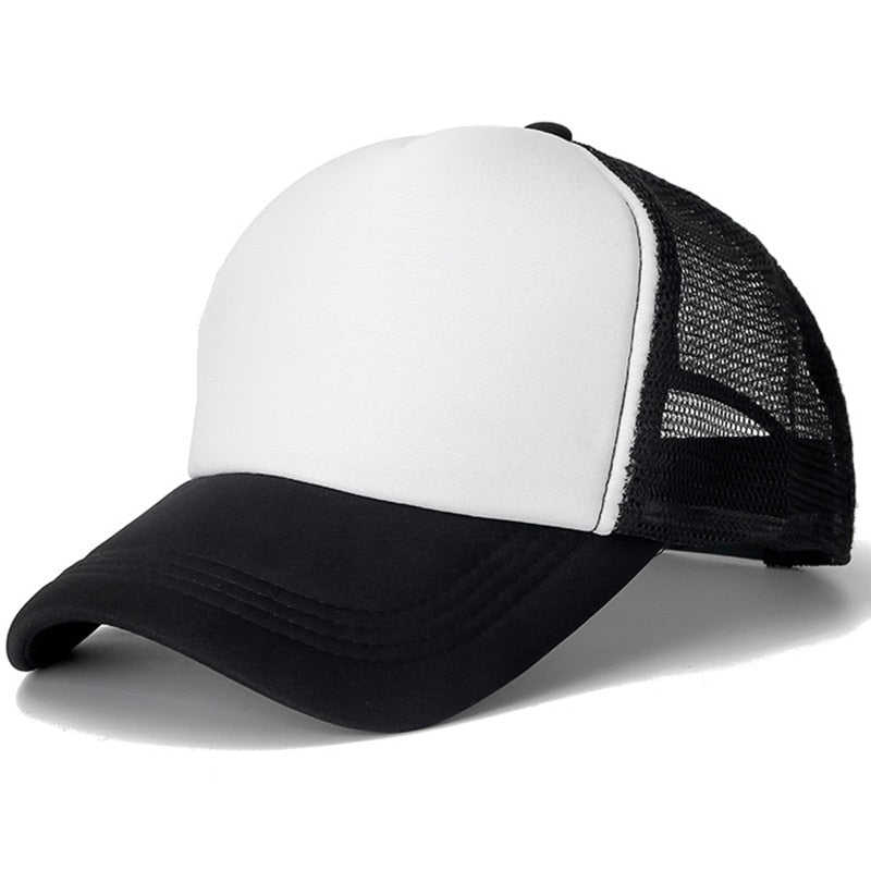 1 PCS Unisex Cap Casual Plain Mesh Baseball Cap Adjustable Snapback