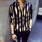 Stripe sweater shirt men men's shirt camisa masculina