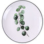 8 inch Green Plants Ceramic Plate Porcelain Beef Dishes Dessert Dish Fruit Plate Cake Tray Food Tableware Gift 1 pc