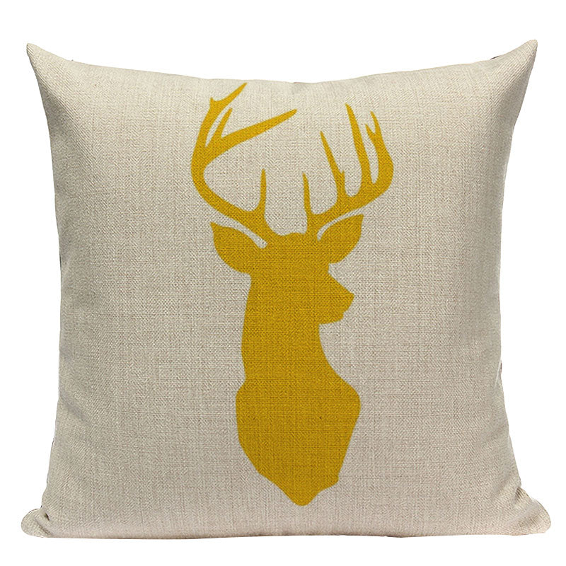 Yellow Heart Throw Pillow Covers Nordic Geometric Cushion Cover Graph Custom Decoration Home Deer Pillow Case For Pillows Cojin