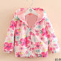 Frühling Herbst Mädchen Windbreaker Mantel Jacken Baby Kinder Blume Stickerei Mit Kapuze Outwear