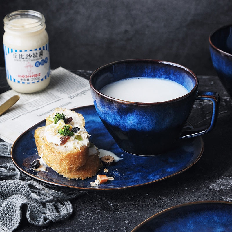 Eine person europäischen-stil kreative westlichen frühstück geschirr set haushalt keramik platte milch tasse haferflocken schüsse