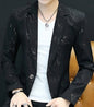 Men's casual collar collar blazer youth handsome trend Slim print blazer