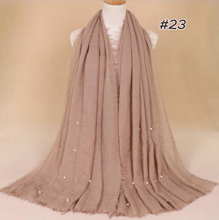 Plain Pleated Cotton Maxi Muslim Hijab Wrap