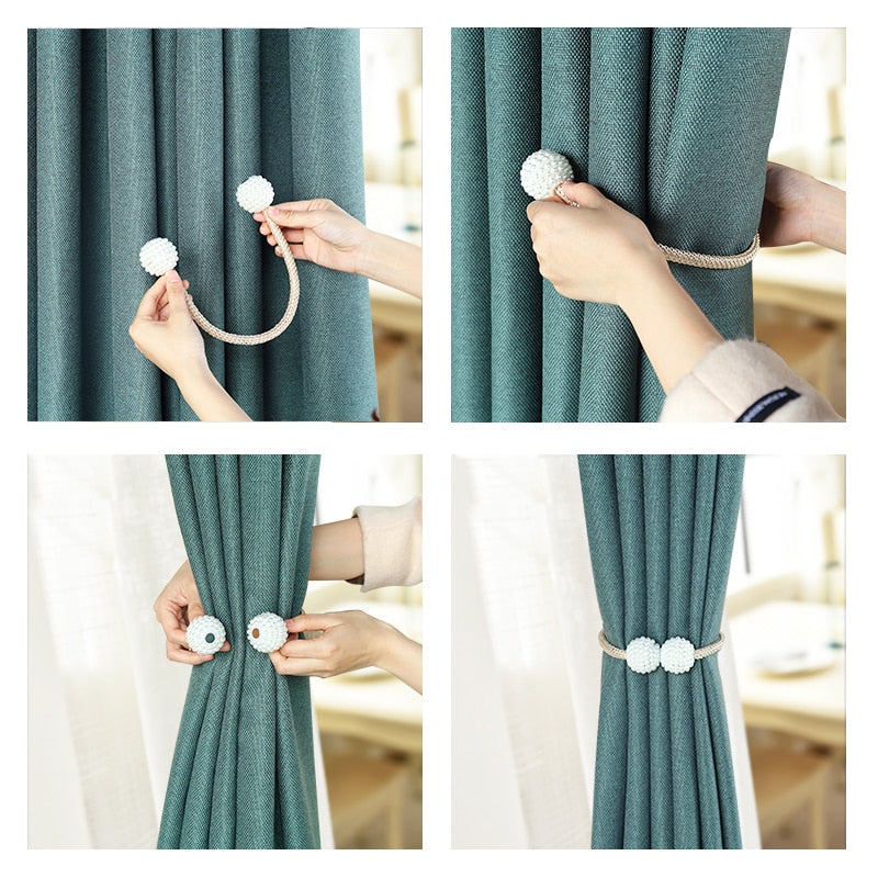 1x Pearl Magnetic Curtain Clip Curtain Holder Tieback Buckle