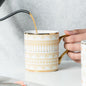 Luxus Gold Totems Mosaik Geometrische Flamingo Keramik Kaffee Becher Kaffee Tasse Gold Frühstück Milch Wasser Tasse Paar Kreative Geschenke