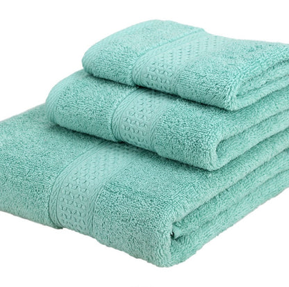 Einfarbig 3 teile/satz Handtuch set weiche 17 farben 100% baumwolle Handtuch set einschließlich badetuch + facetowel + handtuch für home Reise