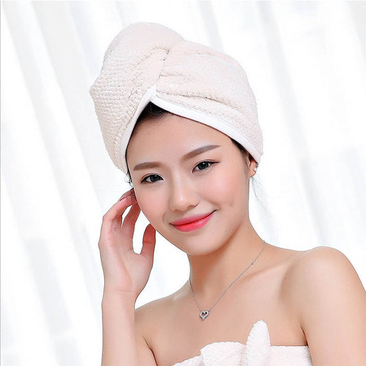 23*60cm 1 Pc Quick Dry Towels Microfiber Fabric Dry Hair Hat Shower Cap Lady Turban Bath Towel Absorbent