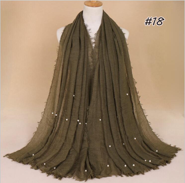 Plain Pleated Cotton Maxi Muslim Hijab Wrap