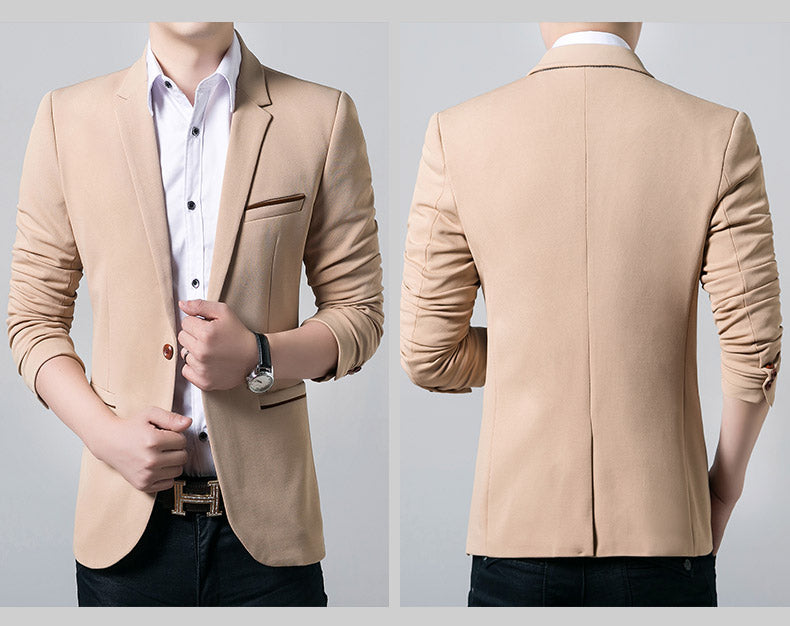 Brand Mens Casual Blazer Autumn Spring Fashion Slim Suit Jacket