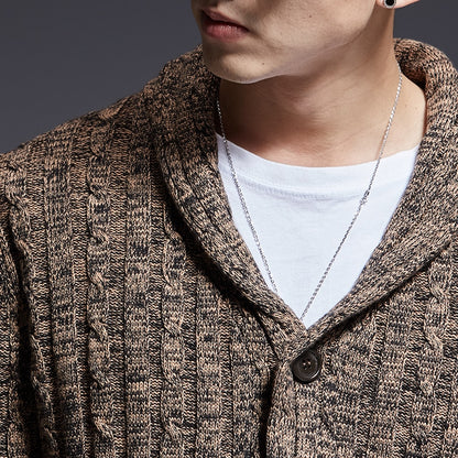 New Fashion Brand Sweater Man Cardigan Thick Slim Fit Jumper Knitwear High Quality