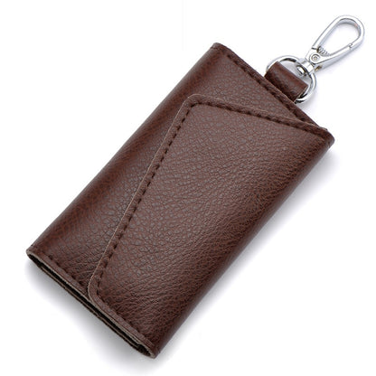 Genuine Leather Keychain Men Women Key Holder Organizer Pouch Cow Split Car Key Wallet Housekeeper Key Case Mini Card Bag