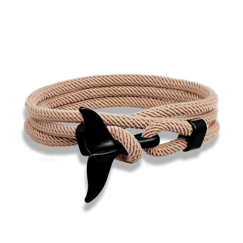 Mode Whale Tail Anker Armbänder Männer Multilayer Charme
